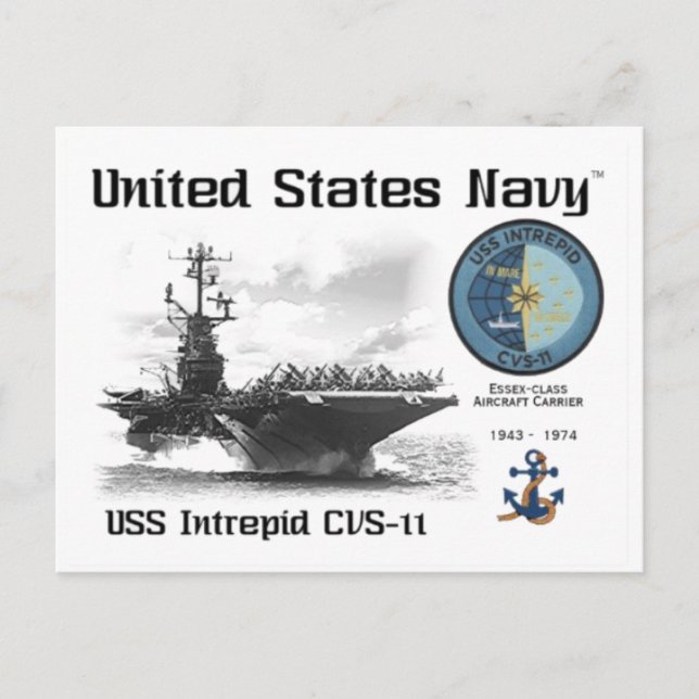 Postal PORTADOR DE AVIONES CVS-11 INTREPID DE USS - Postc (Anverso)