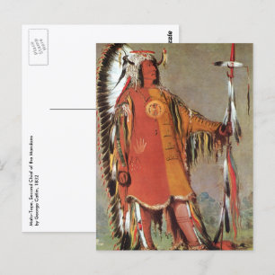 Postal Portait of Indian Chief Mato-Tope by George Catlin