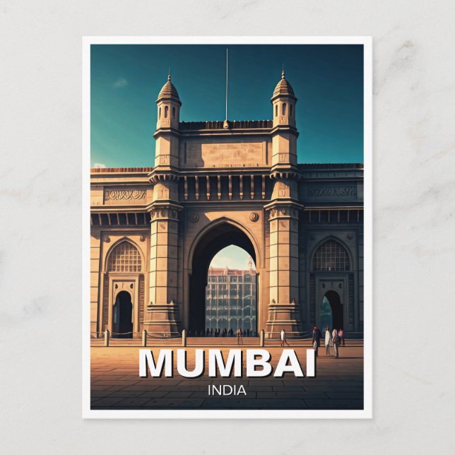 Postal Portal de viajes de Bombay de India (Anverso)