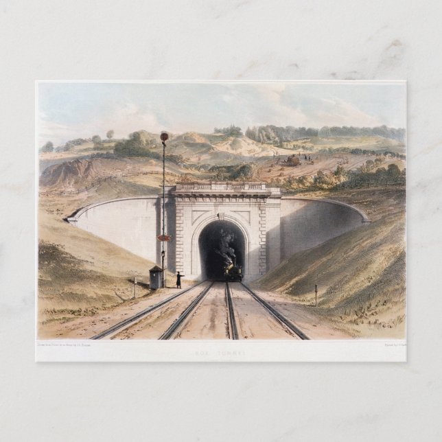 Postal Portal del túnel de la caja de Brunel cerca de Bat (Anverso)