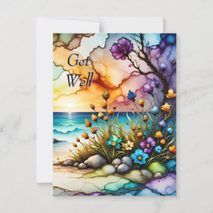 Postal Portal Floral Misterioso Océano Playa Recuperación