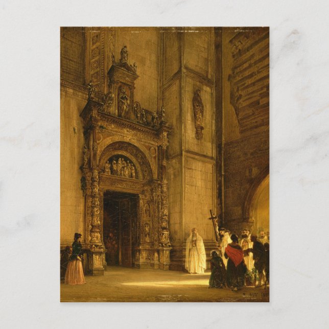 Postal Portal lateral de la Catedral de Como, 1850 (Anverso)