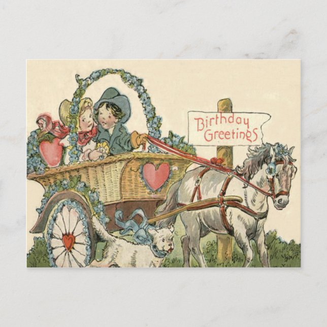 Postal Porte de perro de caballo para niños (Anverso)