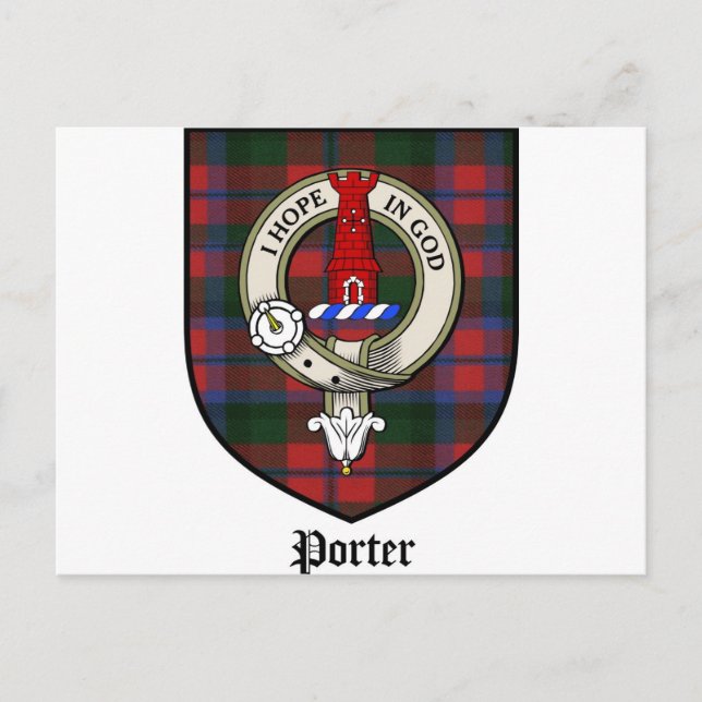 Postal Porter Clan Escudo Badge Tartán (Anverso)