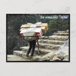 Postal Porter con carga, sendero Himalayas - Postcard de
