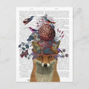 Postal Portero de aves Fox con Artichoke