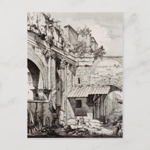 Postal Pórtico de Octavia Roma Arte en Blanco y Negro