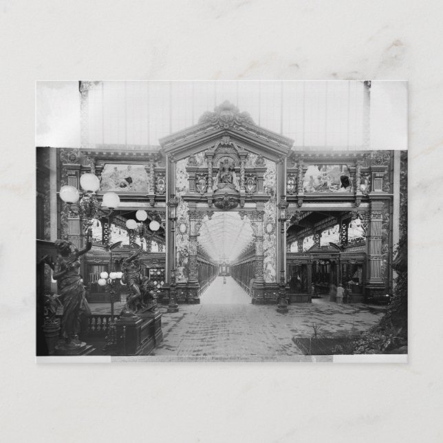 Postal Portico de tela en la Exposición Universal (Anverso)