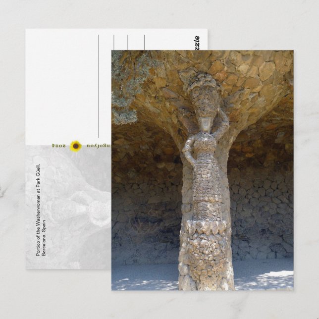 Postal Portico de Washerwoman, Barcelona, España - (Anverso / Reverso)