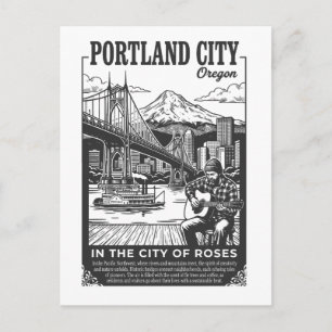 Postal Portland Ciudad Oregon En La Ciudad de las Rosas