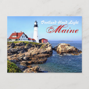 Postal Portland Head Light, Cape Elizabeth, Maine, EE.UU.