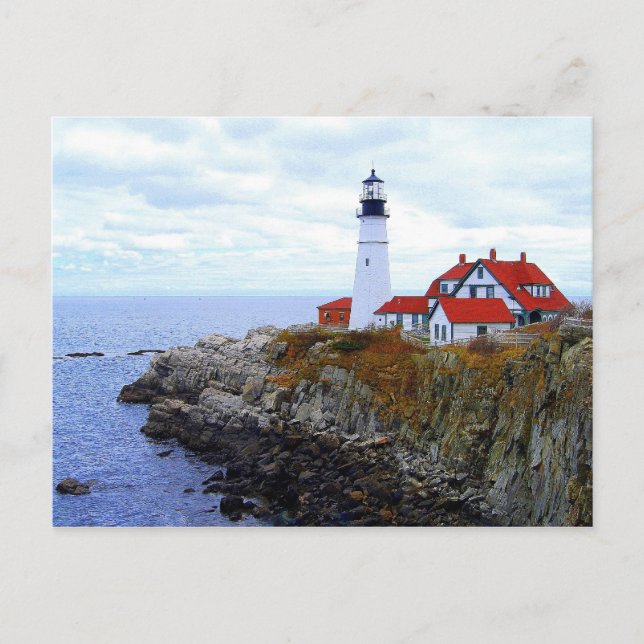 Postal Portland Head Light House, Maine, Postcard (Anverso)