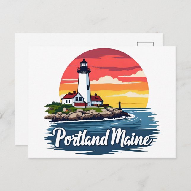 Postal Portland, Maine | Faro (Anverso / Reverso)
