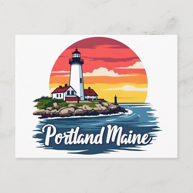 Postal Portland, Maine | Faro (Anverso)
