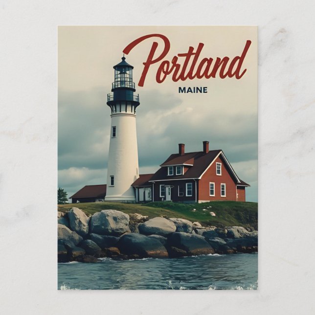 Postal Portland, Maine | Faro (Anverso)
