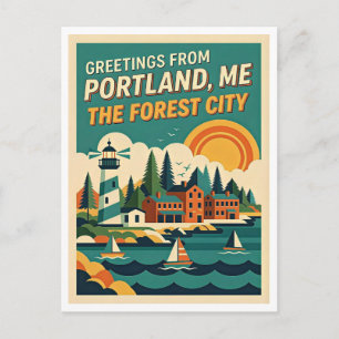 Postal Portland Maine – Forest City Retro Viajes