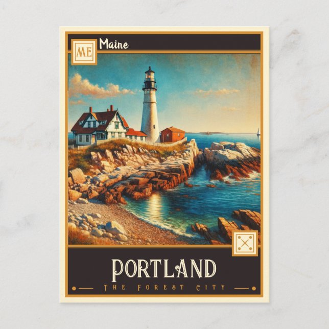 Postal Portland, Maine | Vintage (Anverso)