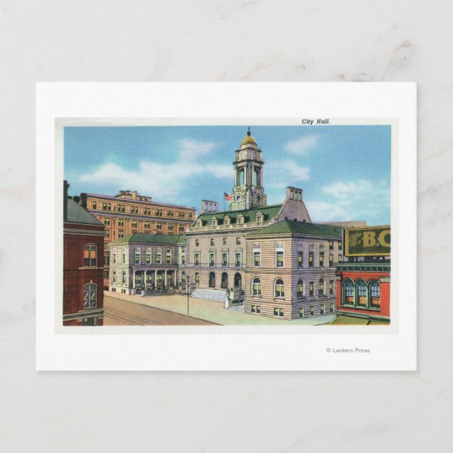 Postal Portland, MaineExterior Vista del ayuntamiento 2 (Anverso)