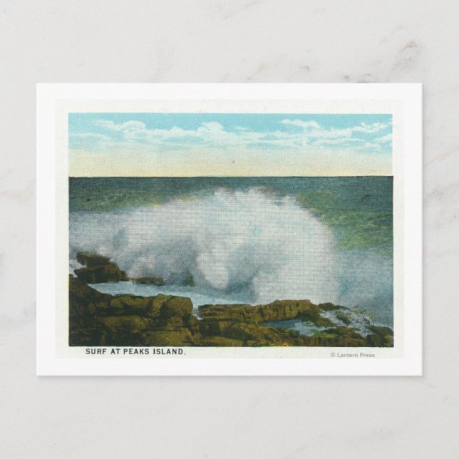 Postal Portland, MainePeaks Island View of the Surf (Anverso)