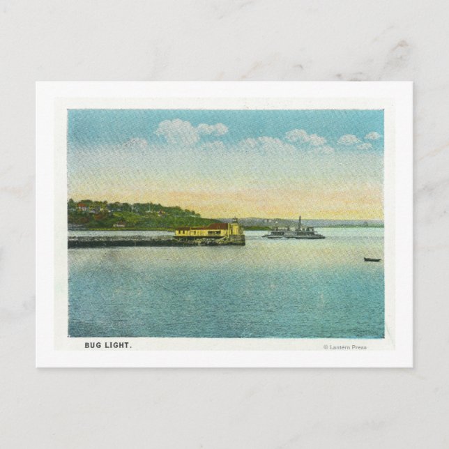 Postal Portland, MaineView del faro de fallos (Anverso)