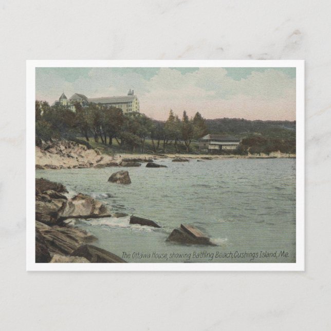 Postal Portland ME, Cushings Island, Ottawa House 1908 (Anverso)