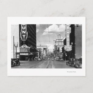 Postal Portland, OR vista de Broadway hacia el norte