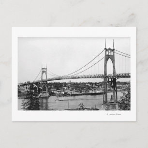 Postal Portland, OR vista del puente St. John sobre