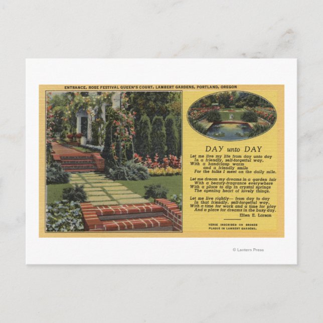 Postal Portland, Oregón - Festival Rosa Queens Court (Anverso)