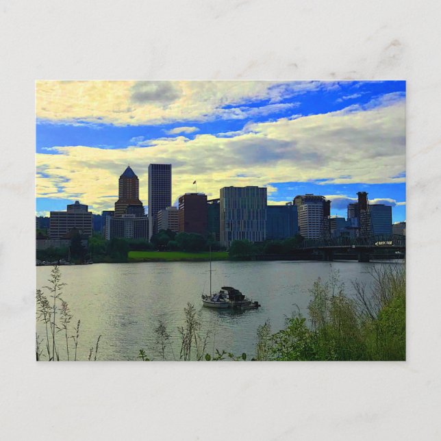 Postal Portland, Oregon Skyline #1 Postcard (Anverso)