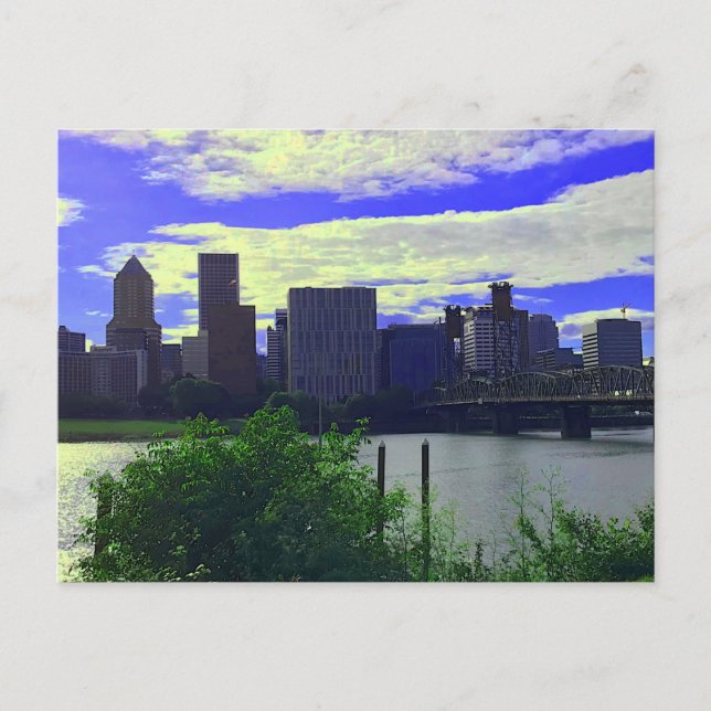 Postal Portland, Oregon Skyline #2 Postcard (Anverso)