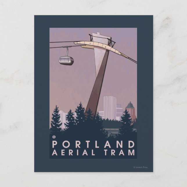 Postal Portland, OregonAerial Tram Scene (Anverso)
