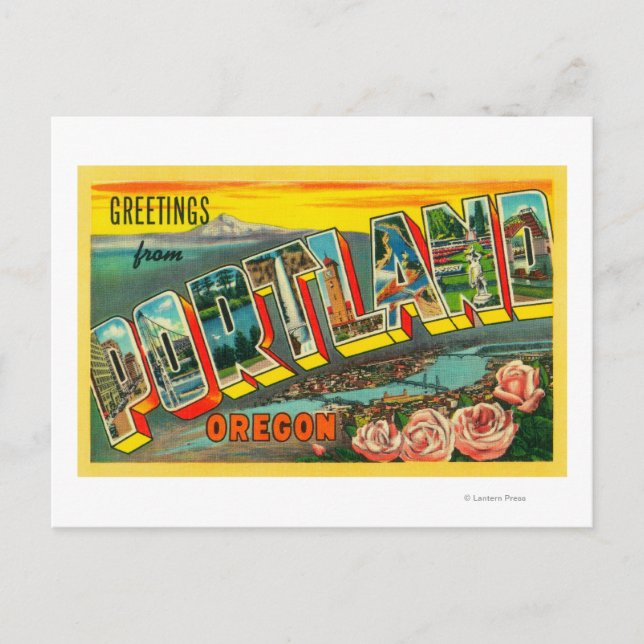 Postal Portland, OregonLarge Letter Scenes (Anverso)