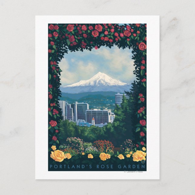 Postal Portland, OregonRose Garden Scene (Anverso)