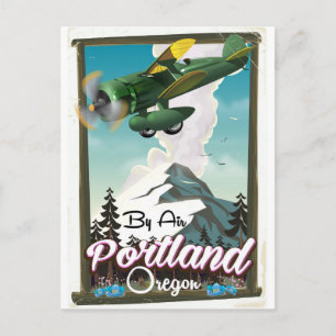 Postal Portland, poster de viajes vintage de Oregon