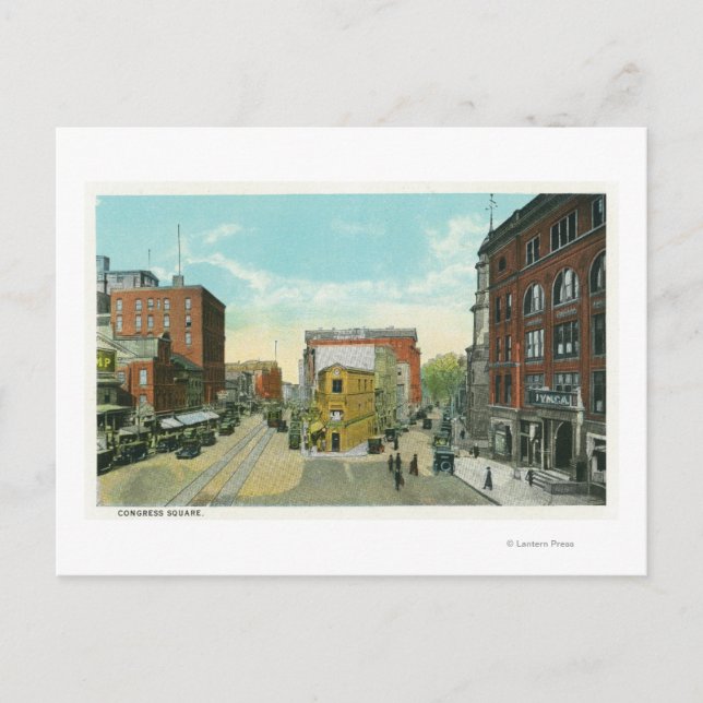 Postal Portland, vista de MaineScenic de Plaza del Congre (Anverso)