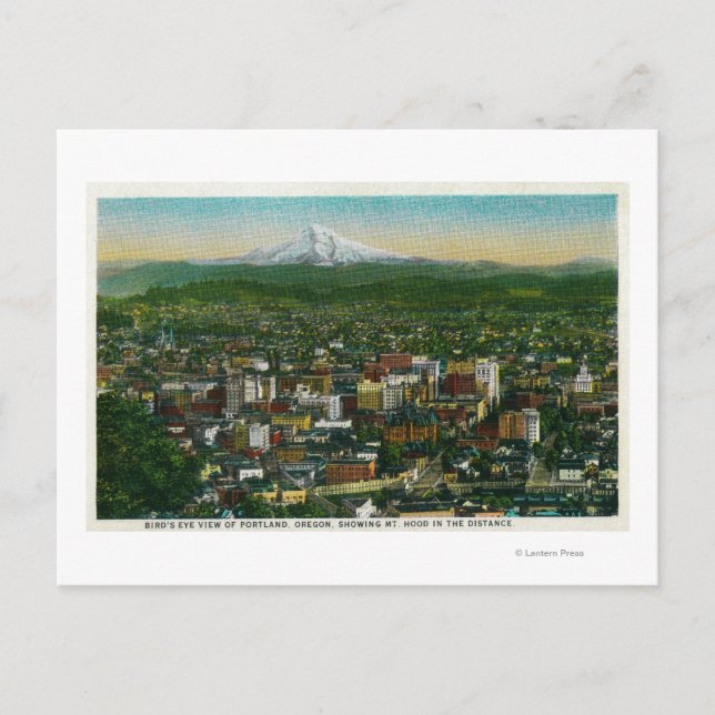 Postal Portland y Mt. Hood a lo lejos (Anverso)