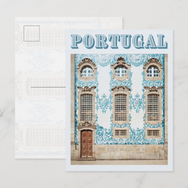 Postal Porto Azulejo Church Wall, Portugal Travel (Anverso / Reverso)