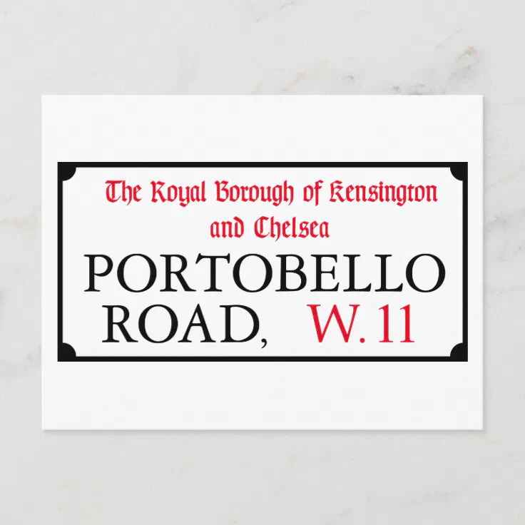 Postal Portobello Road, Rótulo de London Street Zazzle.es