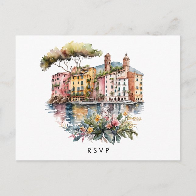 Postal Portofino de verano italiano rsvp (Anverso)