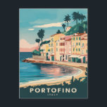 Postal Portofino Italia Travel Watercolor<br><div class="desc">Portofino Italia Travel Watercolor</div>