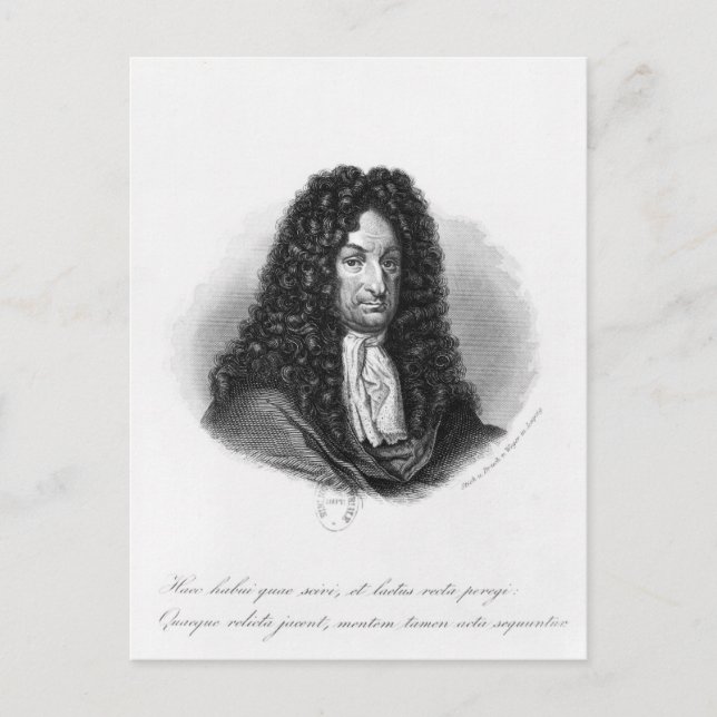 Postal Portrait of Gottfried Wilhelm  Baron de Leibniz (Anverso)