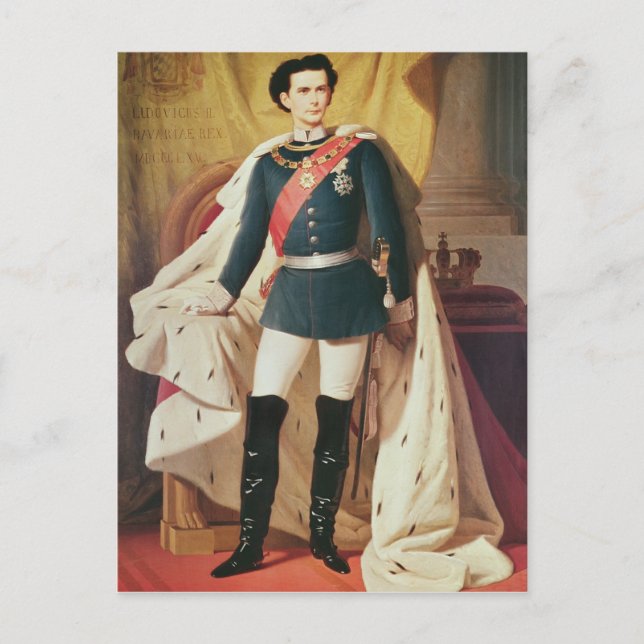 Postal Portrait of Ludwig II of Bavaria in uniform (Anverso)