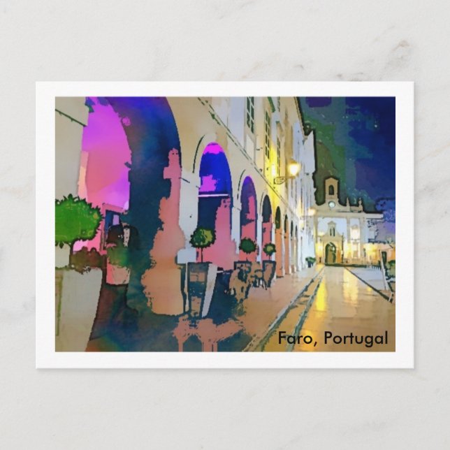Postal Portugal-Arco da Vila, Faro (Anverso)