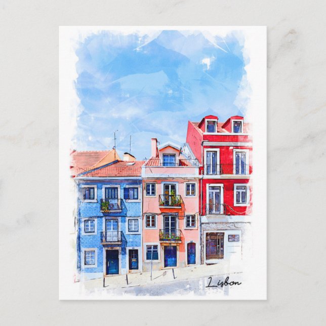 Postal Portugal, Lisboa, barrio (Anverso)