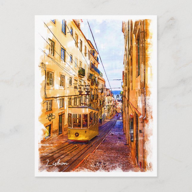 Postal Portugal, Lisboa, teleférico (Anverso)