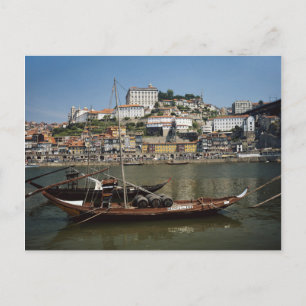 Postal Portugal, Oporto, Barco Con Barriles De Vino