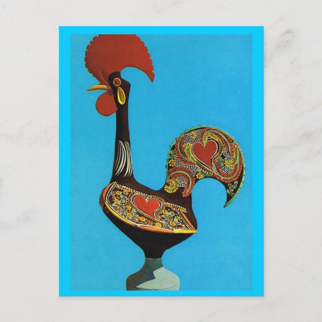 Postal Portugal vintage, Cockerel de Barcelos (Anverso)