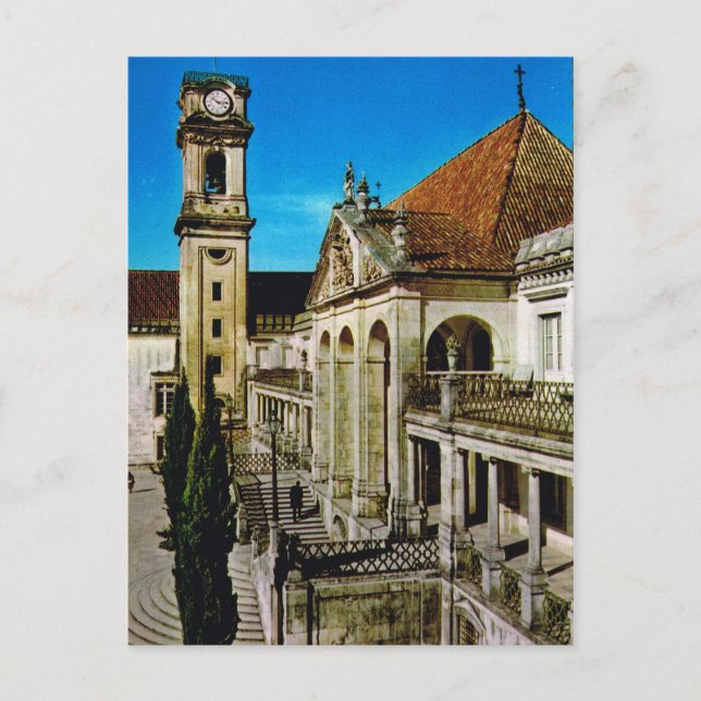 Postal Portugal vintage, Coimbra, Universidad (Anverso)