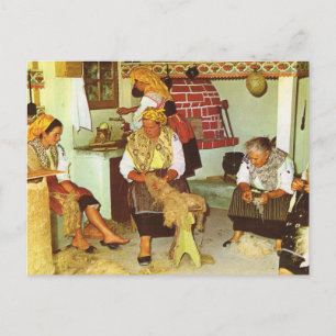 Postal Portugal vintage, damas girando