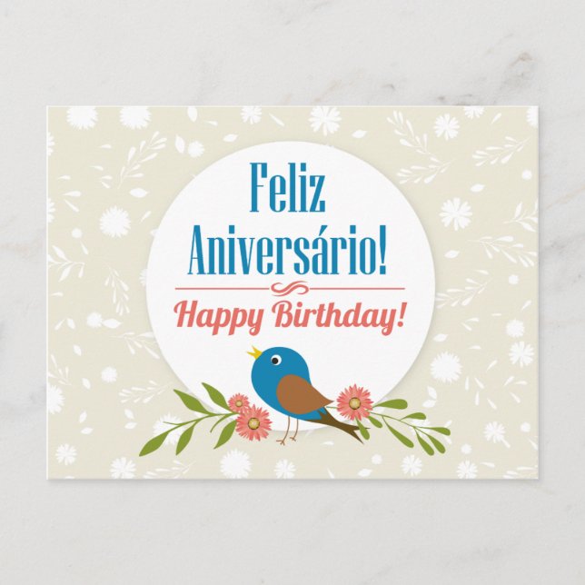Postal Portuguese  Birthday card (Anverso)